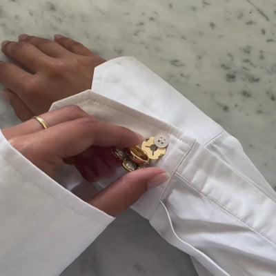 Mother-of-Pearl Flower with Gold Border